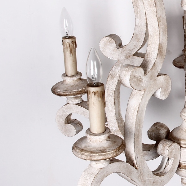 Antique white wood chandelier hot sale