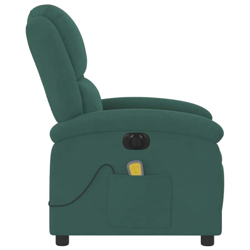vidaXL Massage Recliner Chair Wingback Reclining Armchair for Elderly Velvet