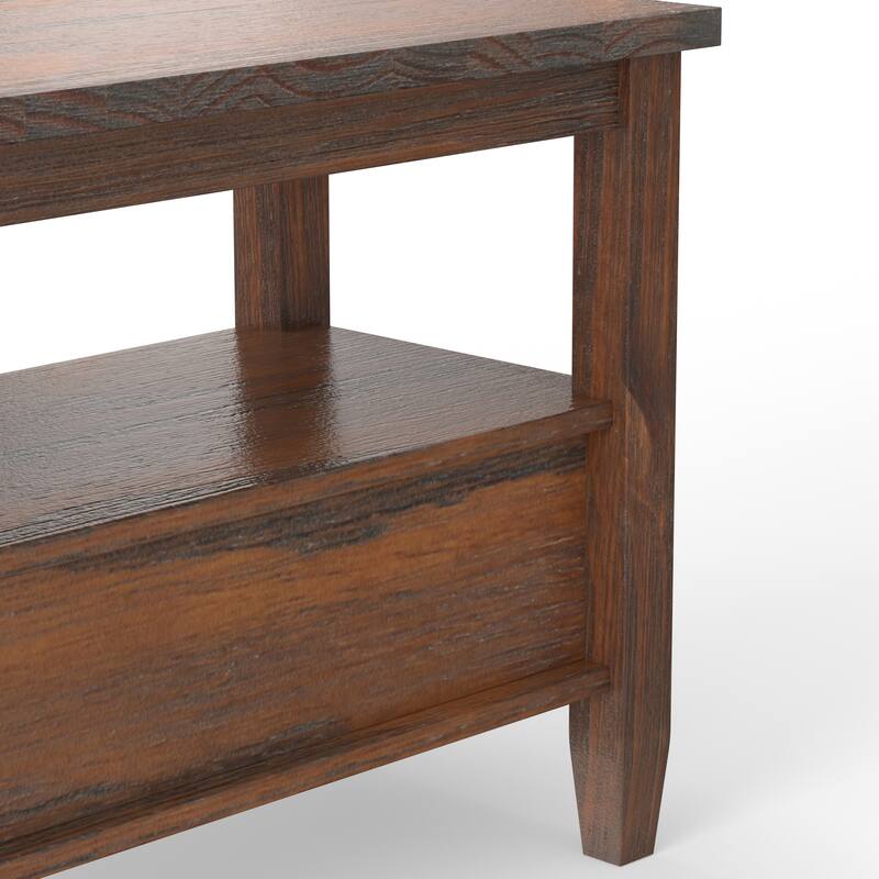 WYNDENHALL Norfolk SOLID WOOD 14 inch Wide Rectangle Transitional Narrow Side Table - 14 Inches wide
