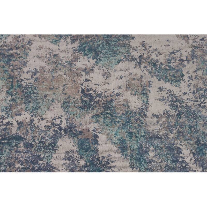 Modern / Abstract Area Rug Handmade Multi-Color Wool Carpet - 7'11"x 9'10"
