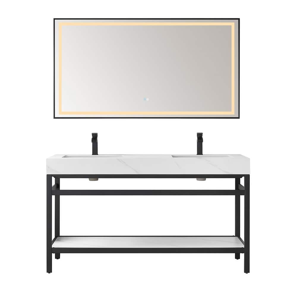 Miseno MV702560M Funes 60" Free Standing Double Basin Vanity Set with