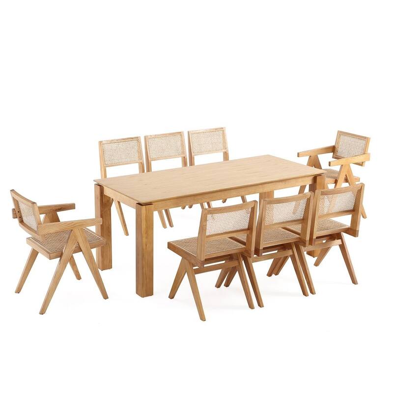 Manhattan Comfort Rockaway Hamlet Modern 70.86 Solid Wood Dining Set