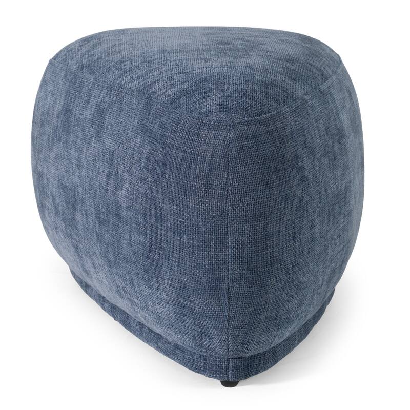 Divani Casa Kinsey Modern Blue Small River Rock Ottoman