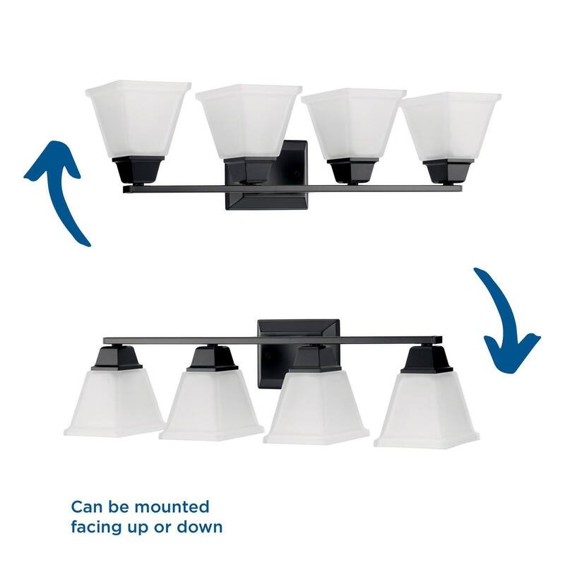 Clifton Heights Collection Four-Light Matte Black Bath Vanity Light - 31.875 in x 7.125 in x 8.375 in