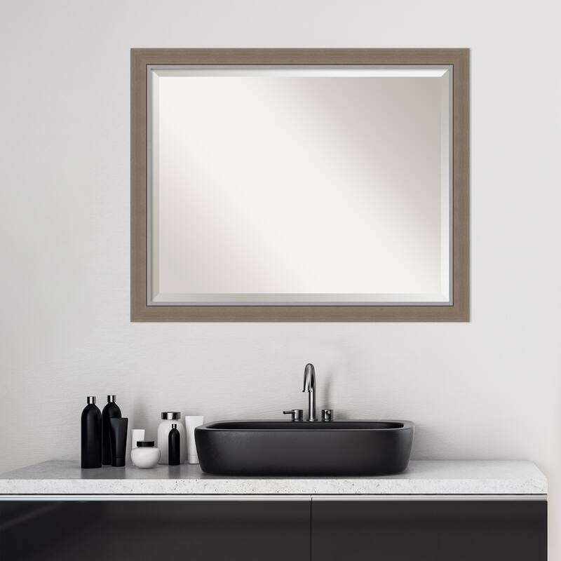 Beveled Bathroom Wall Mirror - Eva Narrow Frame