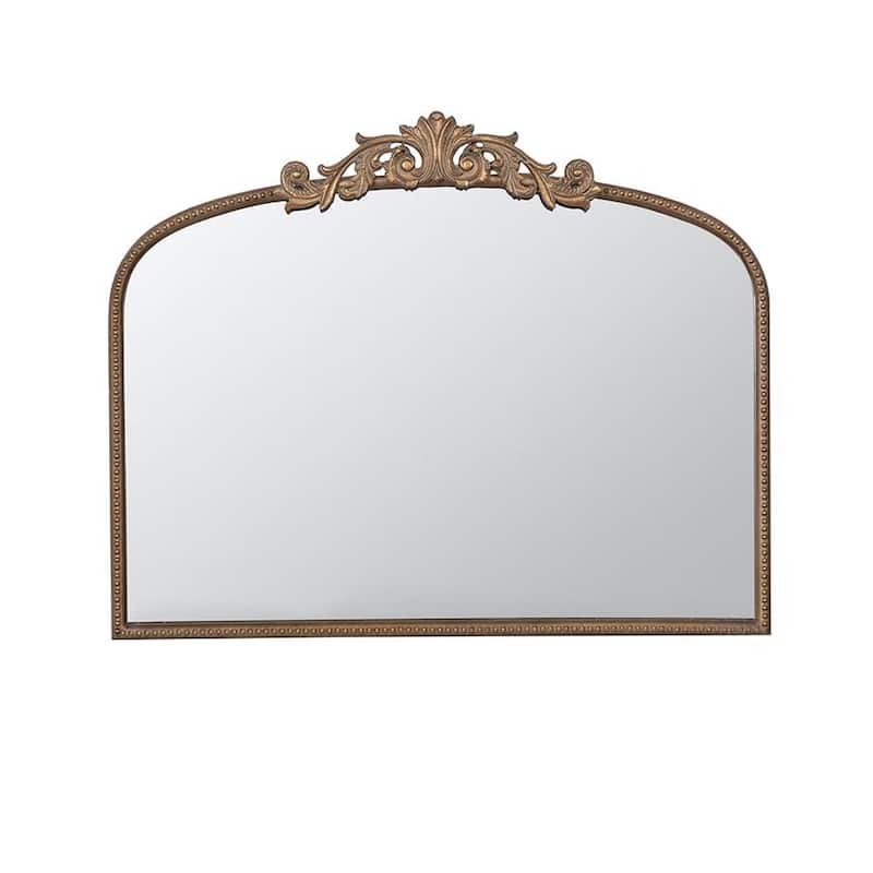 HomeRoots 31" Gold Arch Iron Framed Accent Mirror - 40' X '31.2' X '1.5