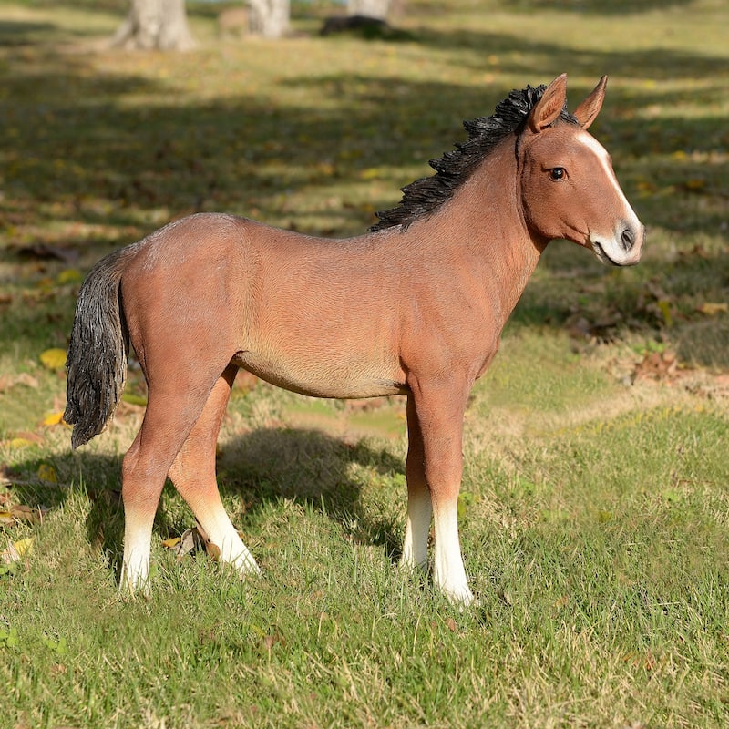Standing Horse Outdoor Garden Statue - 15"