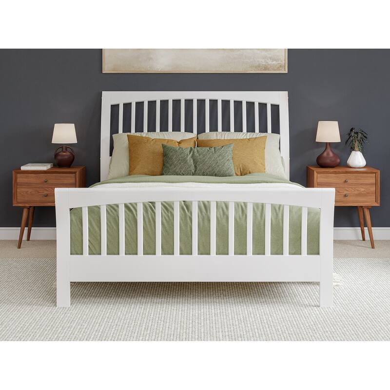 AFI Orleans Solid Wood Low Profile Platform Bed with Matching Footboard