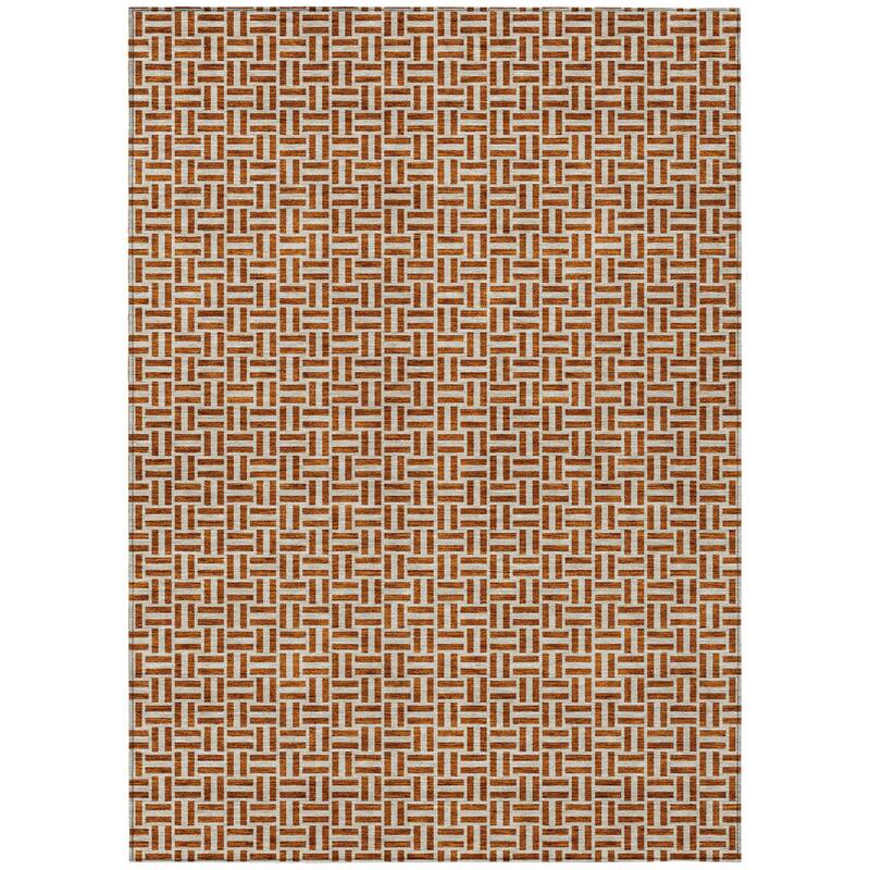 HomeRoots Geometric Transitional Rectangle Outdoor Rug