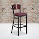 Option Mahogany Wood Back/Burgundy Vinyl Seat