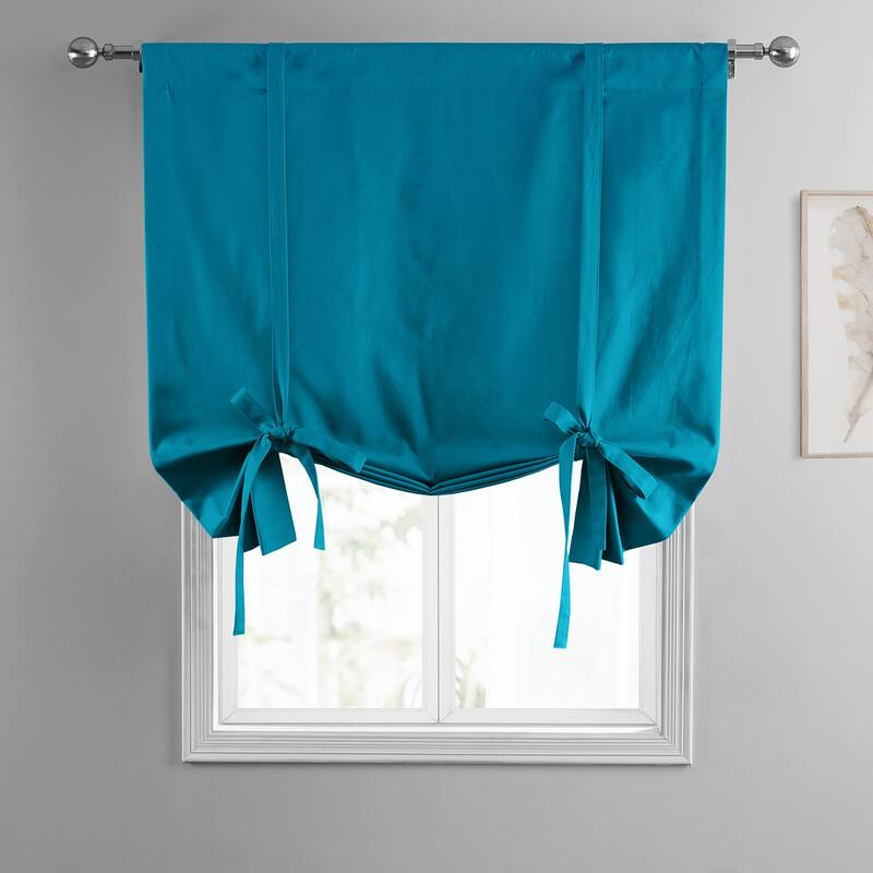 Exclusive Fabrics Solid Cotton Tie-Up Window Shade - 46 X 63