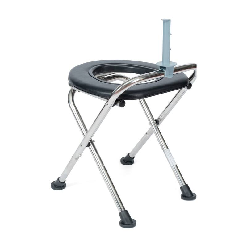 Medical Grade Folding Travel Toilet with Cushioned Seat and Non-Slip Feet - 20"W x 16"D x 19"H