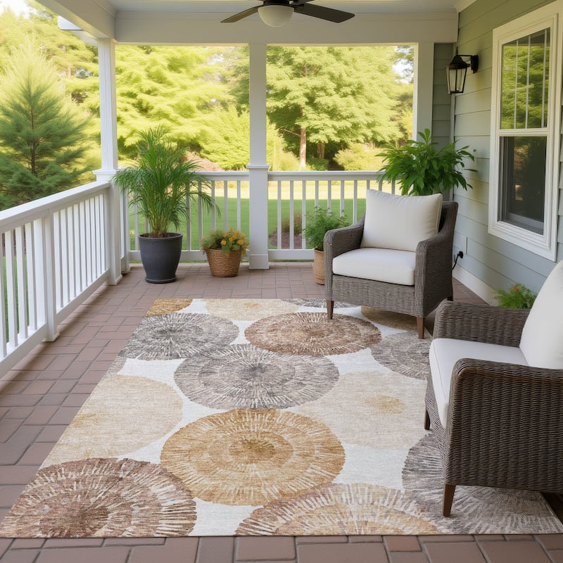 Machine Washable Indoor/ Outdoor Contemporary Devaughn Chantille Rug