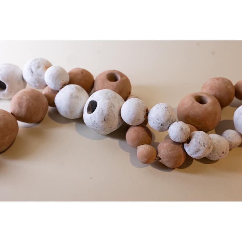 Beads Accent Taper Candle Holder - 20" - Beige