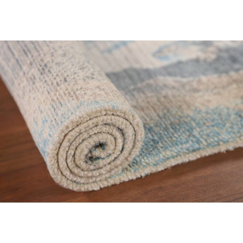 Abstract Oriental Accent Rug Handmade Multi-Color Wool Carpet - 2'8"x 4'9"