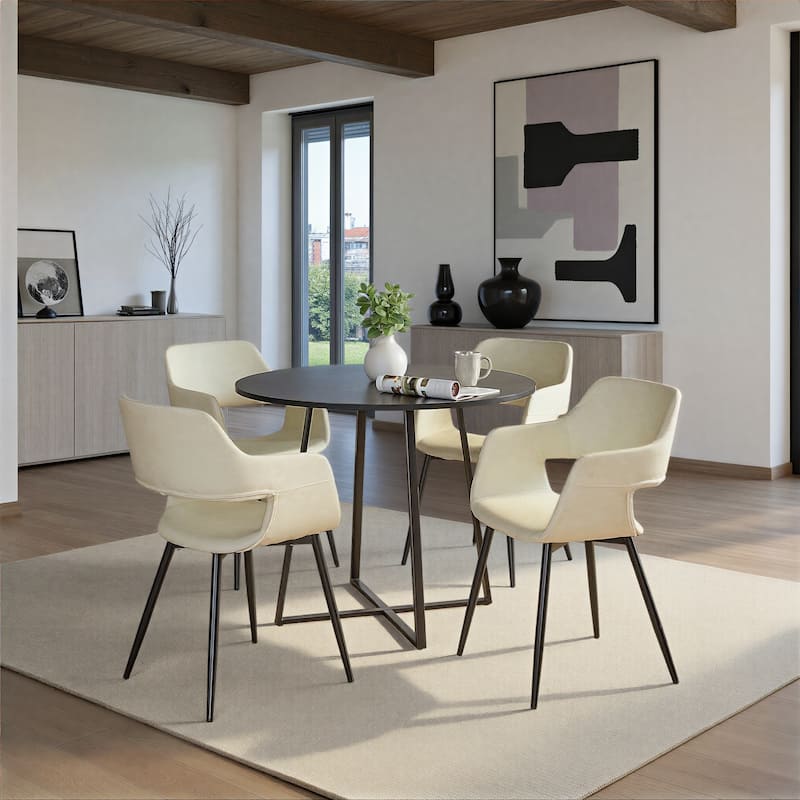 Porch & Den Pugo-Vallen Black 5-Piece Dining Set