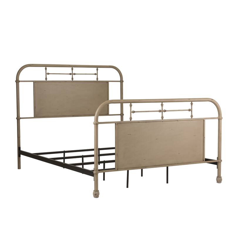 Vintage Series Distressed Metal Queen Metal Bed