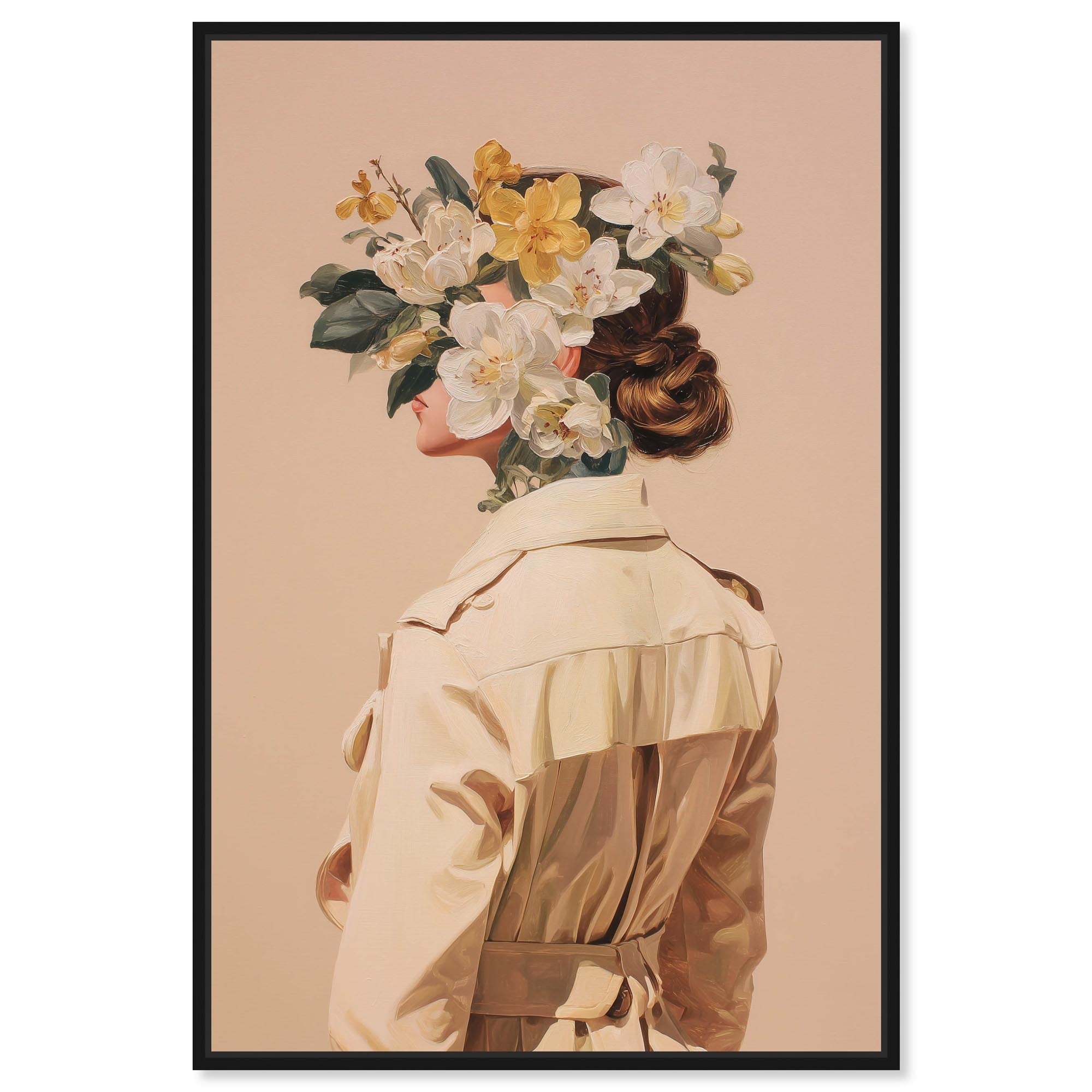 Button Up to the Top Floral Glam Art Canvas Print by Art Remedy