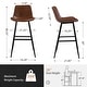 preview thumbnail 75 of 103, LUE BONA Modern Industrial Counter Stools Faux Leather Upholstered Counter Height Bar tools with Back