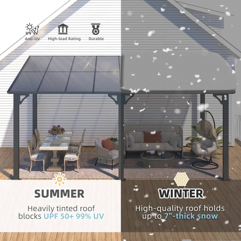 AECOJOY Wall Mounted Gazebos Pergola Gazebo Awnings for Backyard