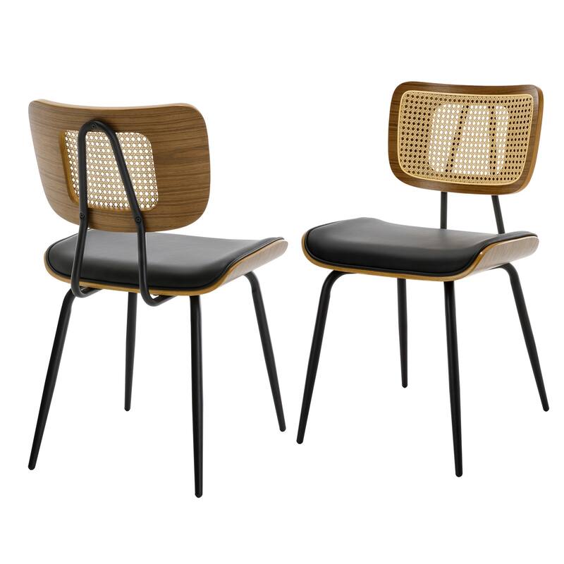 Faux Leather Upholstered Dining Chairs Set of 2/4 - 33.5"H x 19.3"W x 23"D