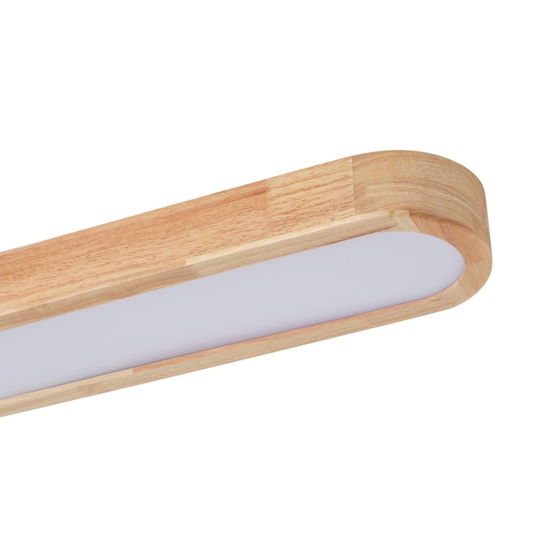 Modern LED Linear Ceiling Light Flush Mount Wood Finish 36 Inch Kitchen Dining Room - N/A