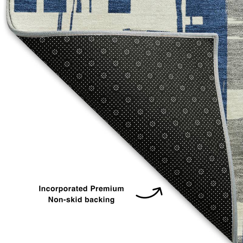 Premium Washable Super Soft Contemporary Plaid Mayfield Rug