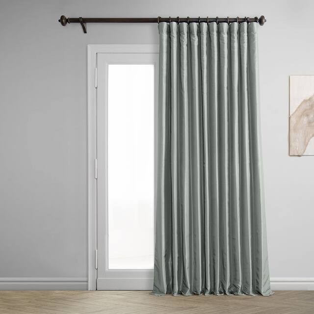 Exclusive Fabrics Blackout Extrawide Faux Dupioni Curtain (1 Panel) - 100 x 84 - Silver