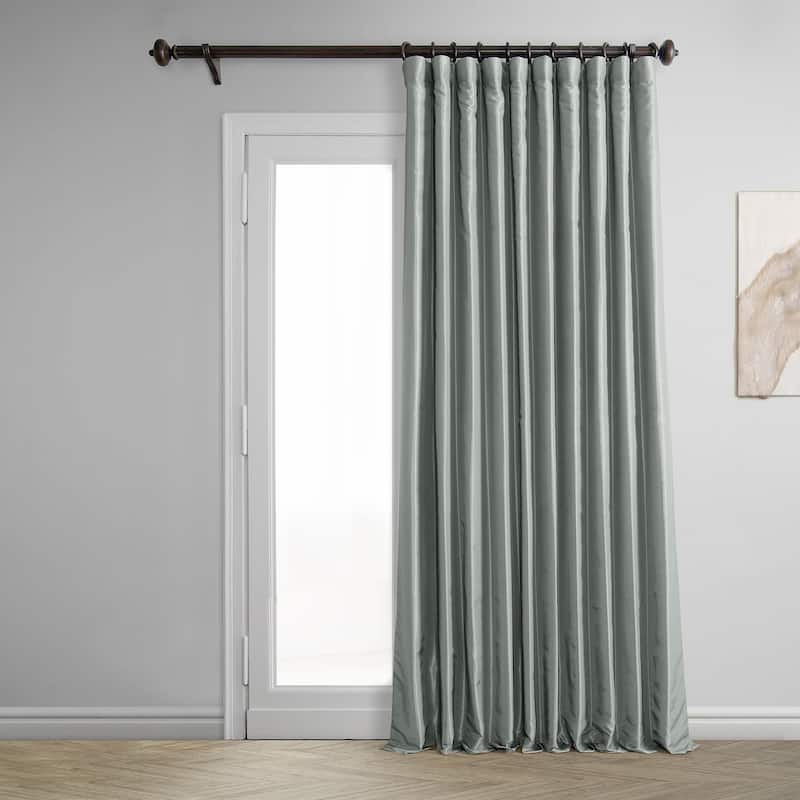 Exclusive Fabrics Blackout Extrawide Faux Dupioni Curtain (1 Panel) - 100 x 108 - Silver