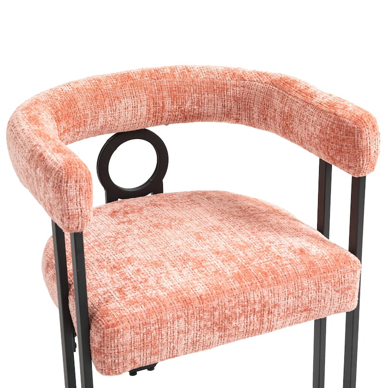 Modern Designed Chenille Fabric Upholstered Accent/Dining Chair/Barrel Side Chairs Kitchen Armchair Set of 1