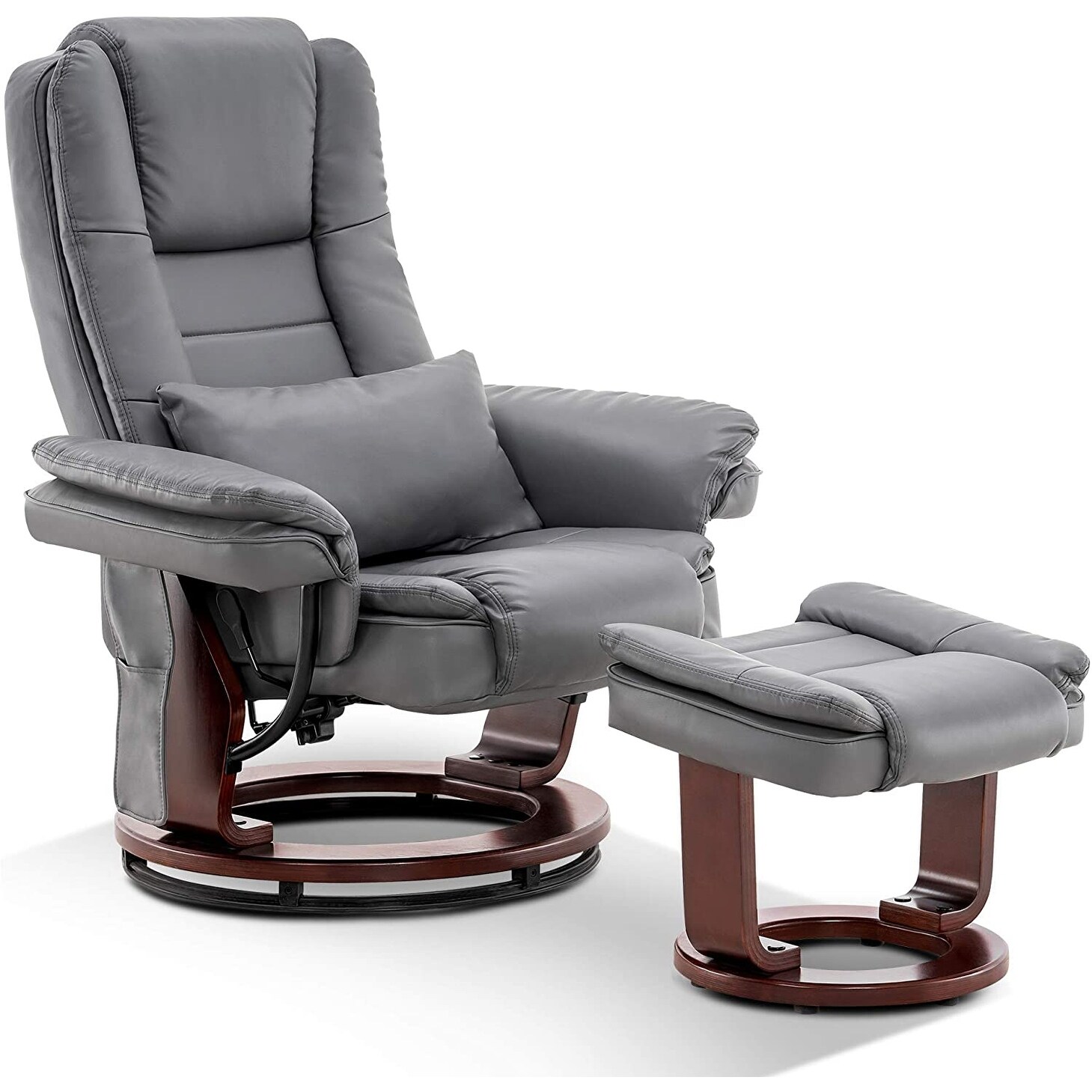 Mcombo Recliner with Ottoman Vibration Massage Lumbar Pillow