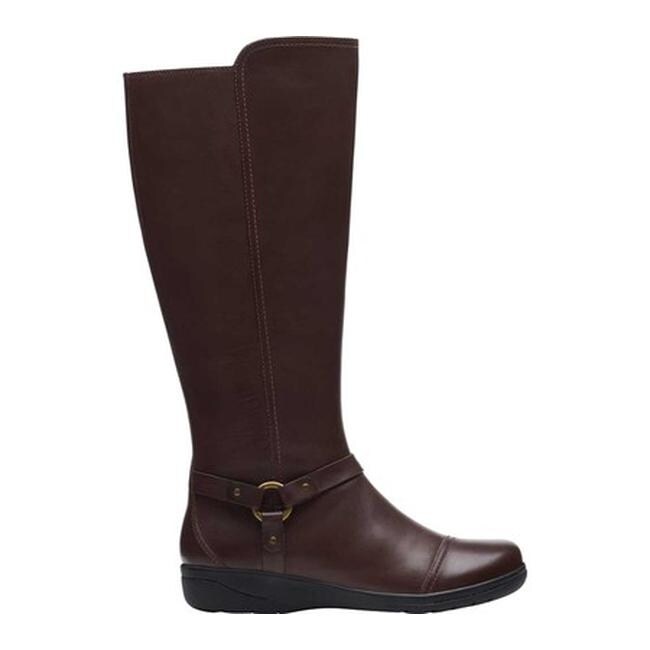 clarks tan leather knee high boots
