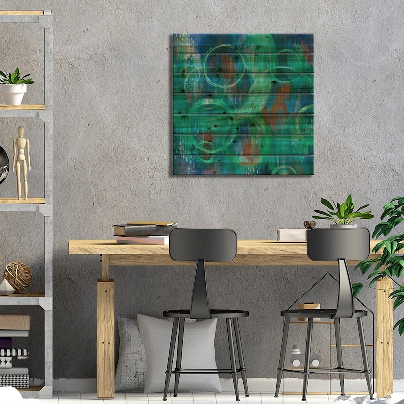 Sky Fields Print On Wood by Melissa Averinos - Multi-Color
