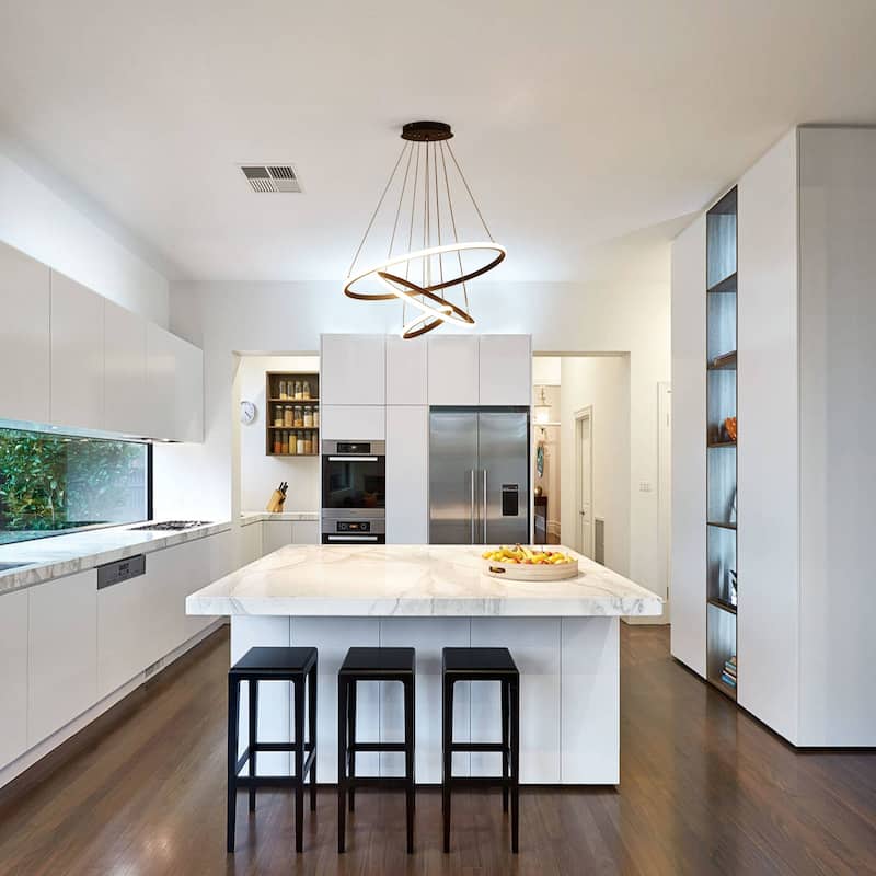 LED Tiered Linear Design Pendant Light, Classic Semi Flush Mount Chandelier for Dining Room Living Room Bedroom Kitchen - 1