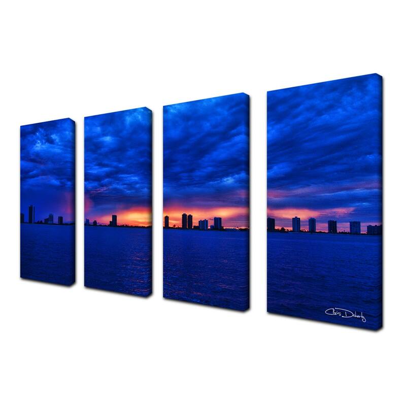 Ready2HangArt 'Singer Skyline' 4-Piece Wrapped Canvas Wall Art Set