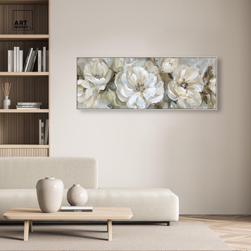 Floral in Sage Panoramic Canvas by Art Remedy
