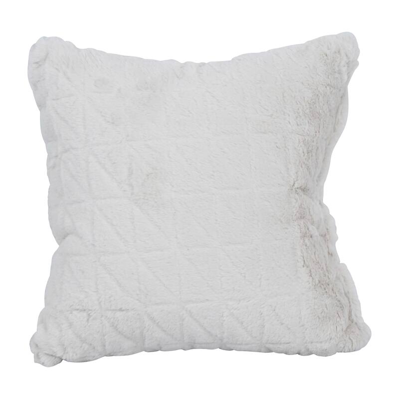Blazing Needles 17-inch Square Synthetic Fur Throw Pillow - Upton Natural