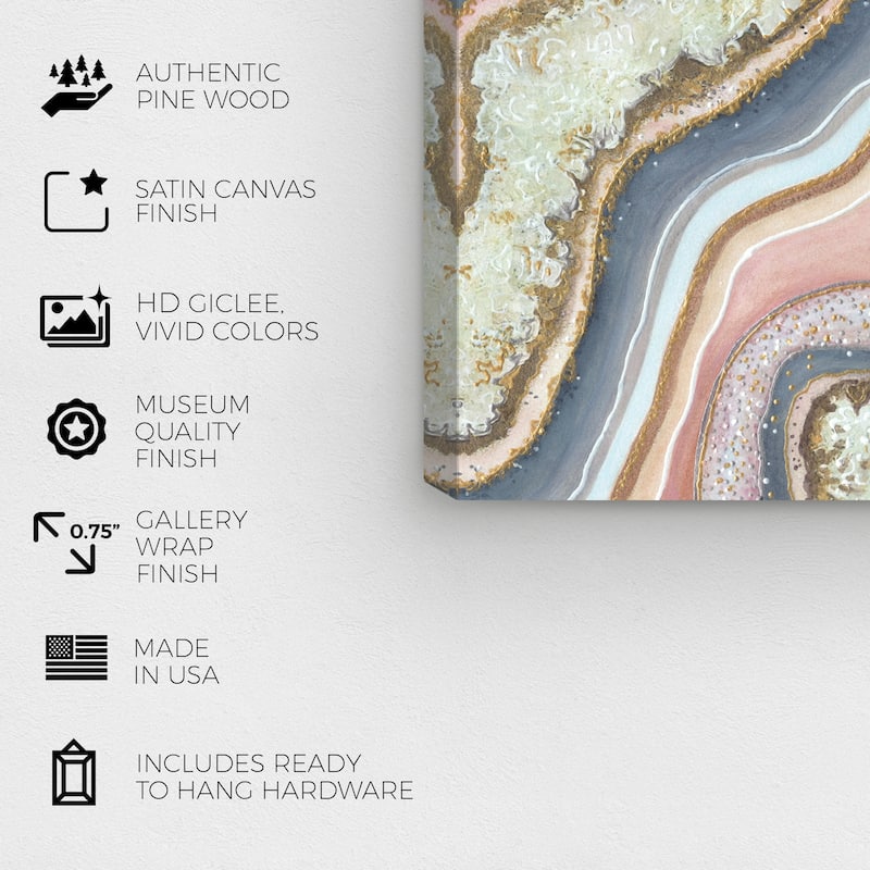 Wynwood Studio Canvas Abstract Modern Shapes White and Eggshell Glam Wall Art Canvas Print