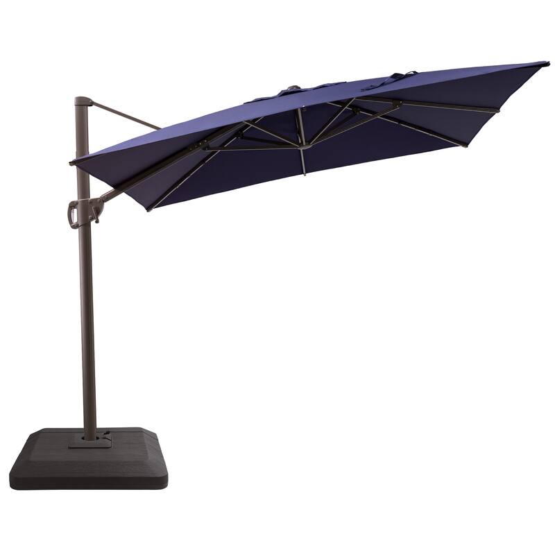 Outdoor 11 x 9 FT Patio Cantilever-Offset Umbrella with 4-Piece Fillable Weighted Base