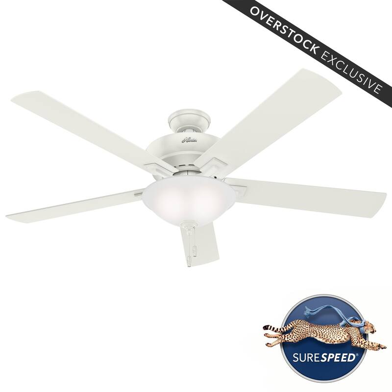 Hunter 60" Hillsborough Great Room Indoor Ceiling Fan LED Light and Pull Chain - Traditional, Rustic