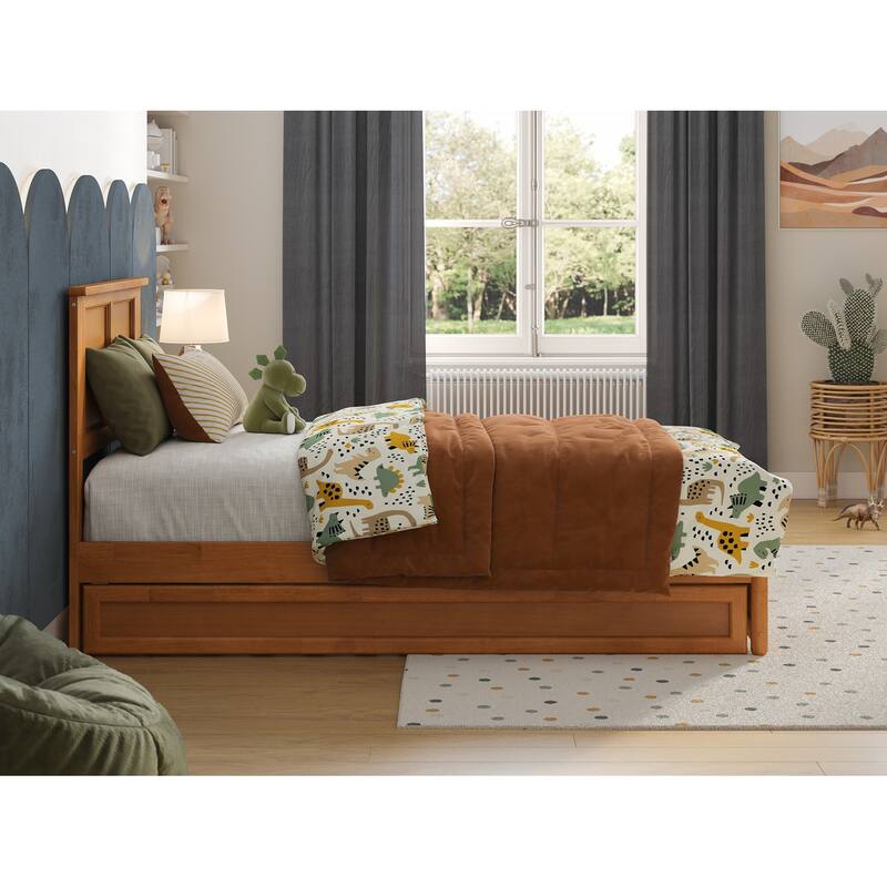 Felicity Platform Bed with Panel Footboard and Twin Trundle