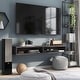 preview thumbnail 3 of 23, Rydstorp Modern 60-inch 2-Shelf Wall-mounted TV Console by Carson Carrington Distressed Grey