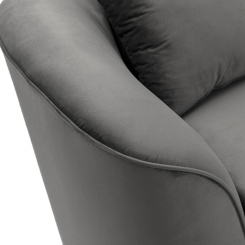 87" Curved Grey Sofa with Plush Seating and Durable Frame