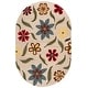 preview thumbnail 50 of 52, SAFAVIEH Handmade Blossom Aggie Modern Floral Wool Rug 5' x 8' Oval - Beige/Multi - Oval