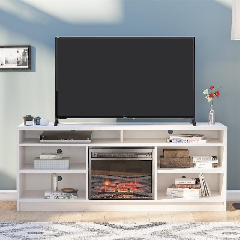 Ameriwood Home Hickory Hill 65" TV Stand with Electric Fireplace