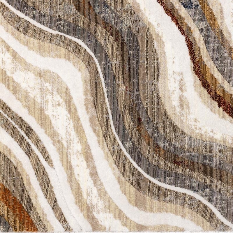 HomeRoots Abstract Modern Runner Area Rug - 2' X 8'