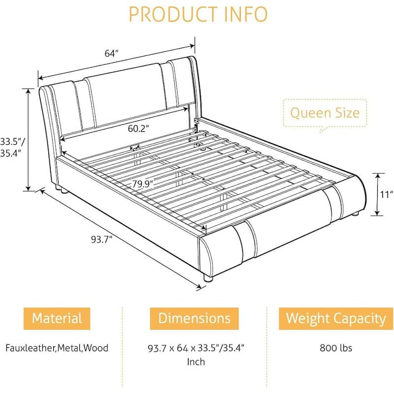 Queen Modern Deluxe Bed Frame with Iron Decor, Black - Bed Bath ...