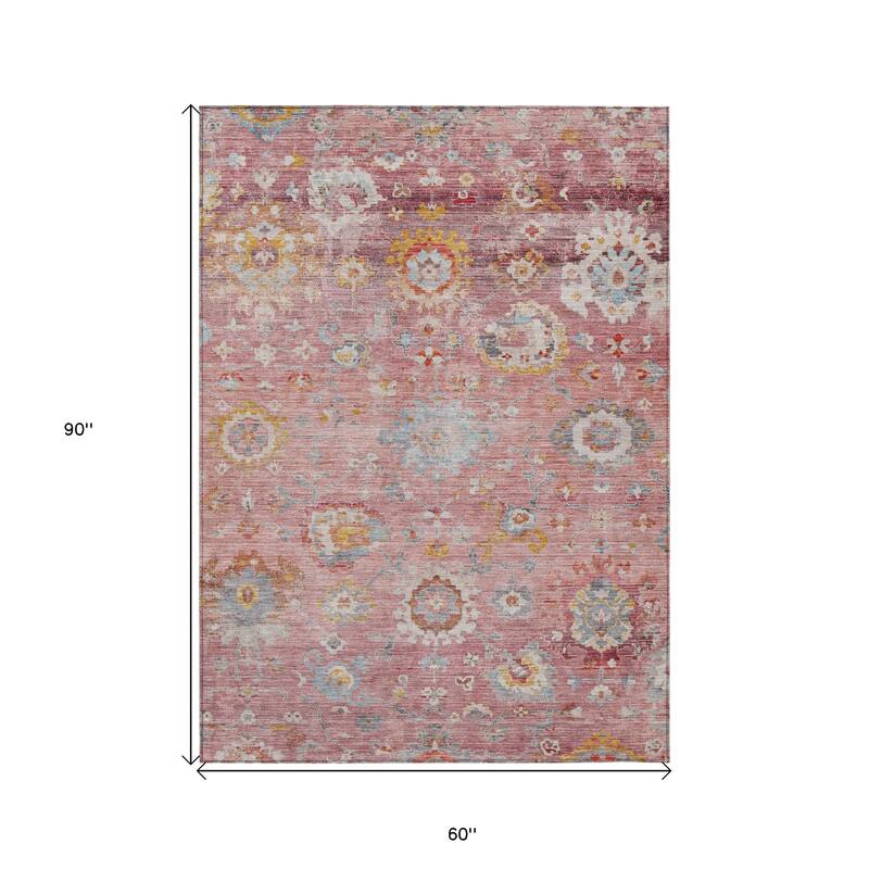 HomeRoots Floral Traditional Rectangle Outdoor Rug