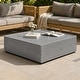 preview thumbnail 2 of 12, 38" Square MGO Coffee Table with a Natural Stone-Look Finish for Living Room & Outdoor Patio Grey Travertine