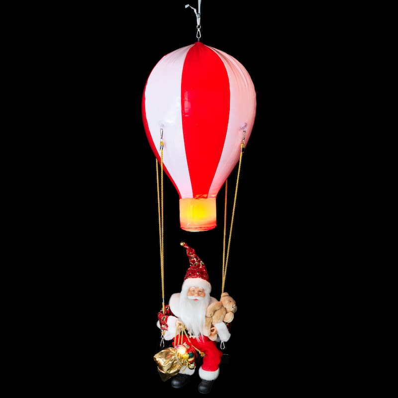 Lighted and Musical Santa Claus Hot Air Balloon Christmas Decoration - 43.5"